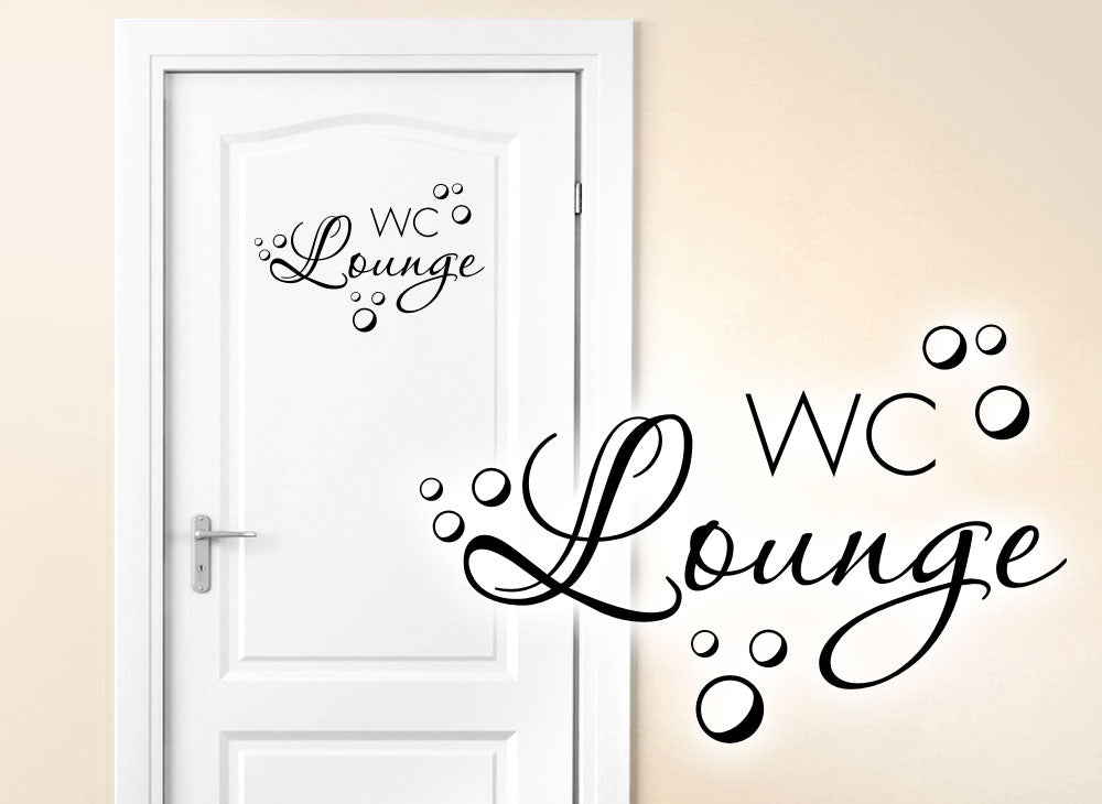 WC Aufkleber 'Badezimmer' Mit Hibiskus - Goldene Türdekoration