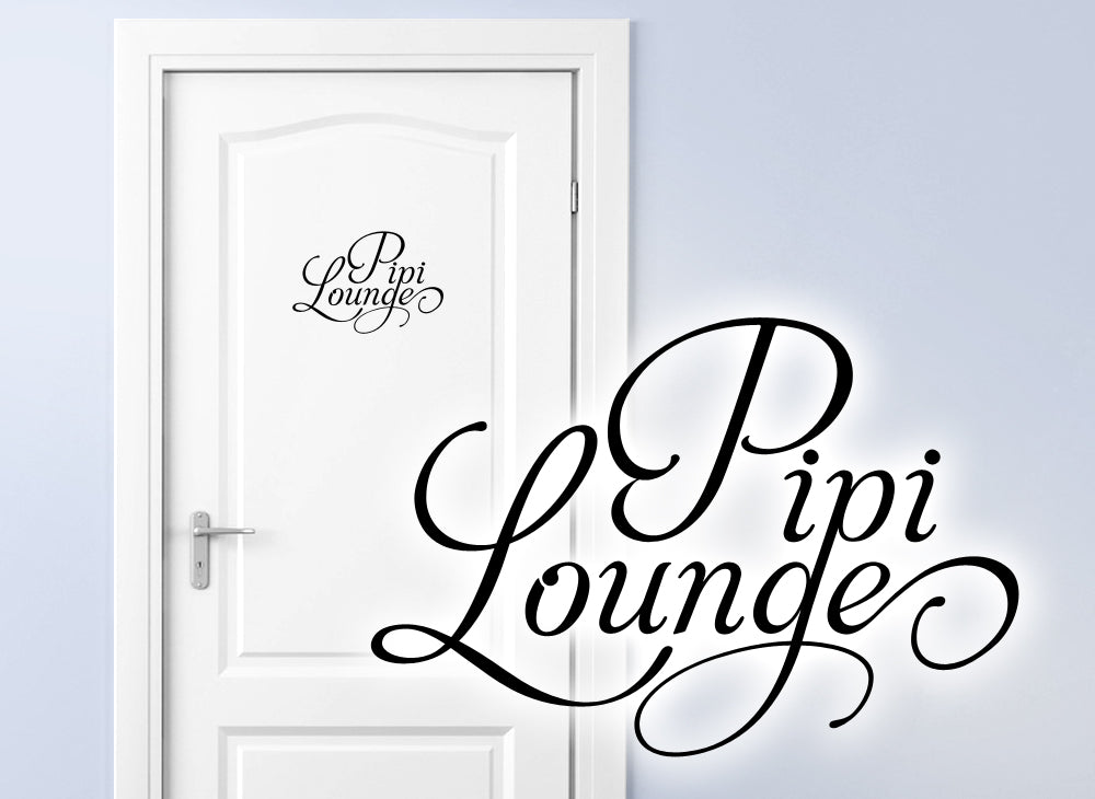 Autocollant WC "Frau Pipi Lounge" - 27x18 Cm, Gris Foncé, Pose Facile, Amovible Sans Traces