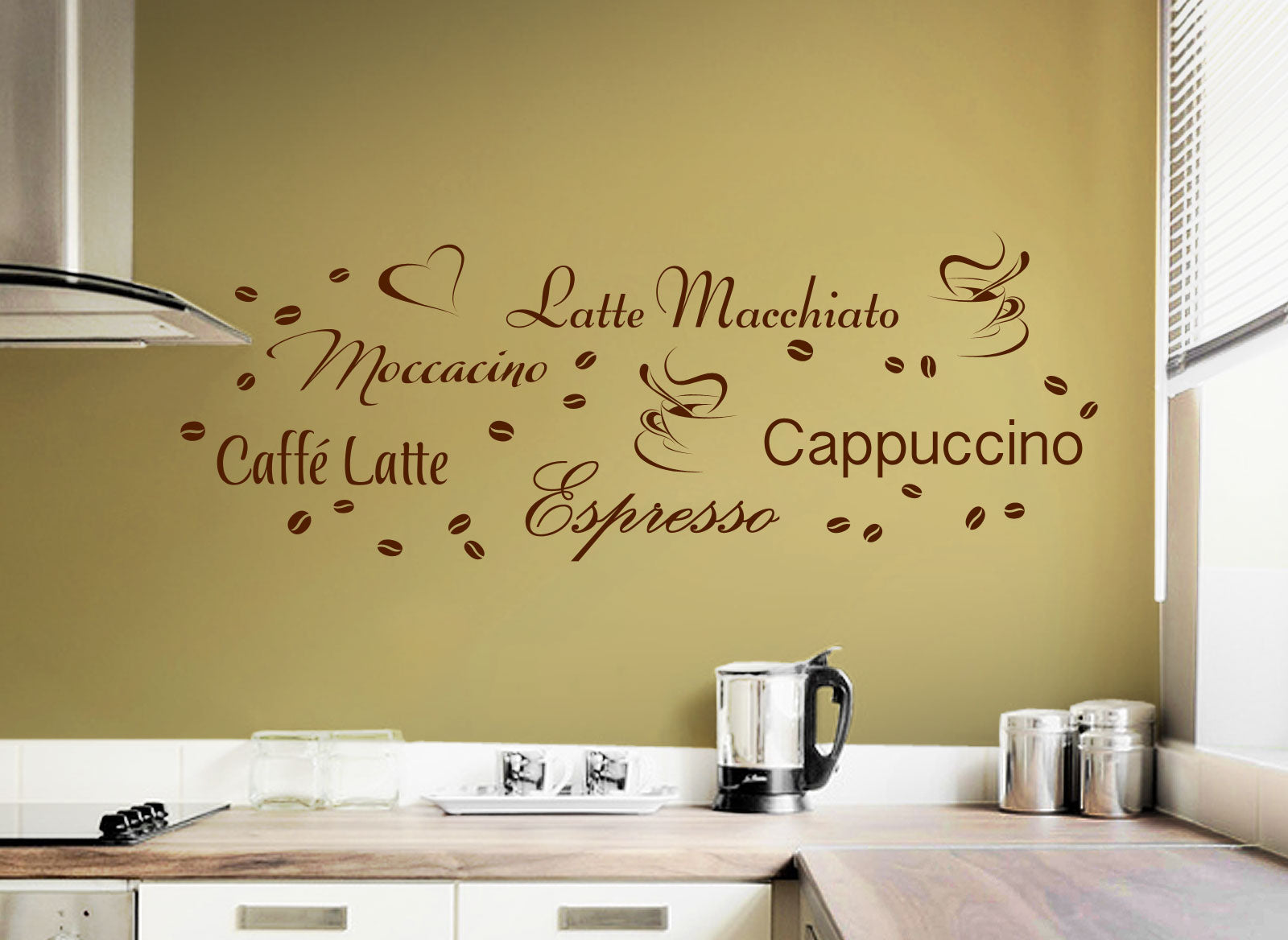Grandora w3047 Pegatina Pared Tipos de Café Café Latte Macchiato Grandora w3047 Pegatina Pared Tipos de Café Café Latte Macchiato